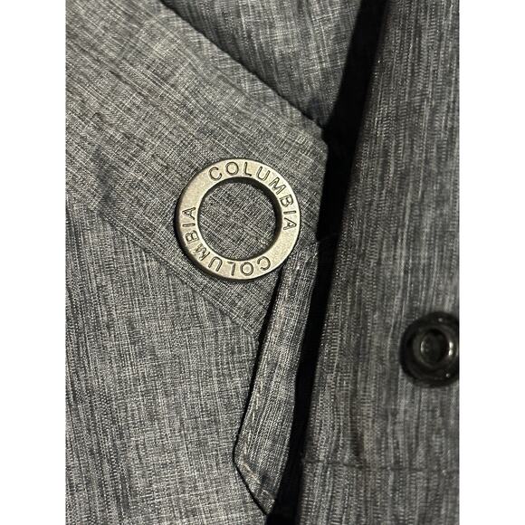 Columbia Jacket Womens Size Med Dark Grey Omni-Tech Hooded Rain Coat Waterproof - Picture 13 of 13